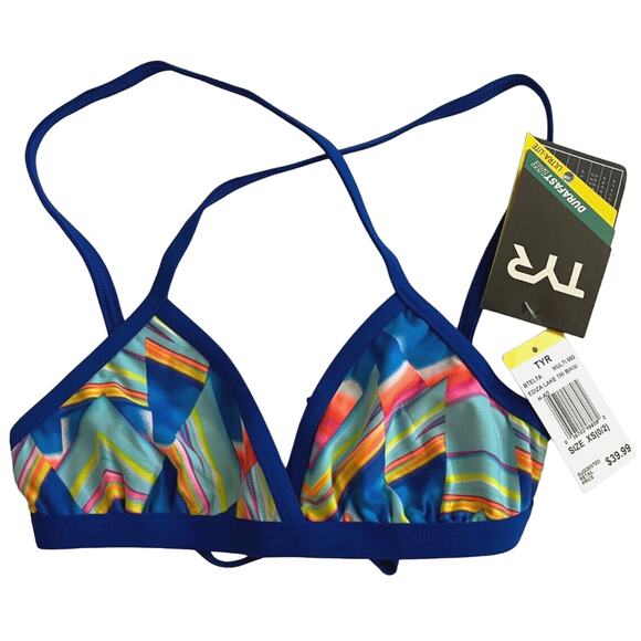 TYR DuraFast Lite Ediza Lake Triangle Tieback Top Swim Top Blue XS 0-2 - $40 - Picture 1 of 8